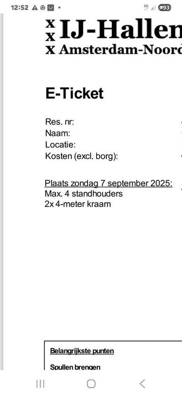 IJHallen 2 kramen op zondag 7 september  beschikbaar voor biedingen