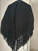 Suede leren sjaal/omslag doek, zwart, Ophalen of Verzenden, Zo goed als nieuw, Maat 42/44 (L), Sjaal