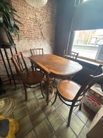 Antieke eettafelset Thonet stijl, Ophalen, Gebruikt, 100 tot 150 cm, Eikenhout