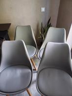 4 Grijze Kuipstoeltjes - Zo Goed Als Nieuw, Huis en Inrichting, Stoelen, Zo goed als nieuw, Vier, Ophalen, Hout