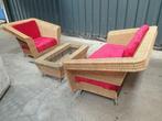 Hele nette tuin of lounge set rotan met salontafel en stoel, Ophalen, Gebruikt, Rotan, 3 zitplaatsen