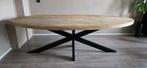 Industriele Ovale Eettafel Mangohout 240x110 - Poot kan eraf, Ophalen, 100 tot 150 cm, 200 cm of meer, Zo goed als nieuw
