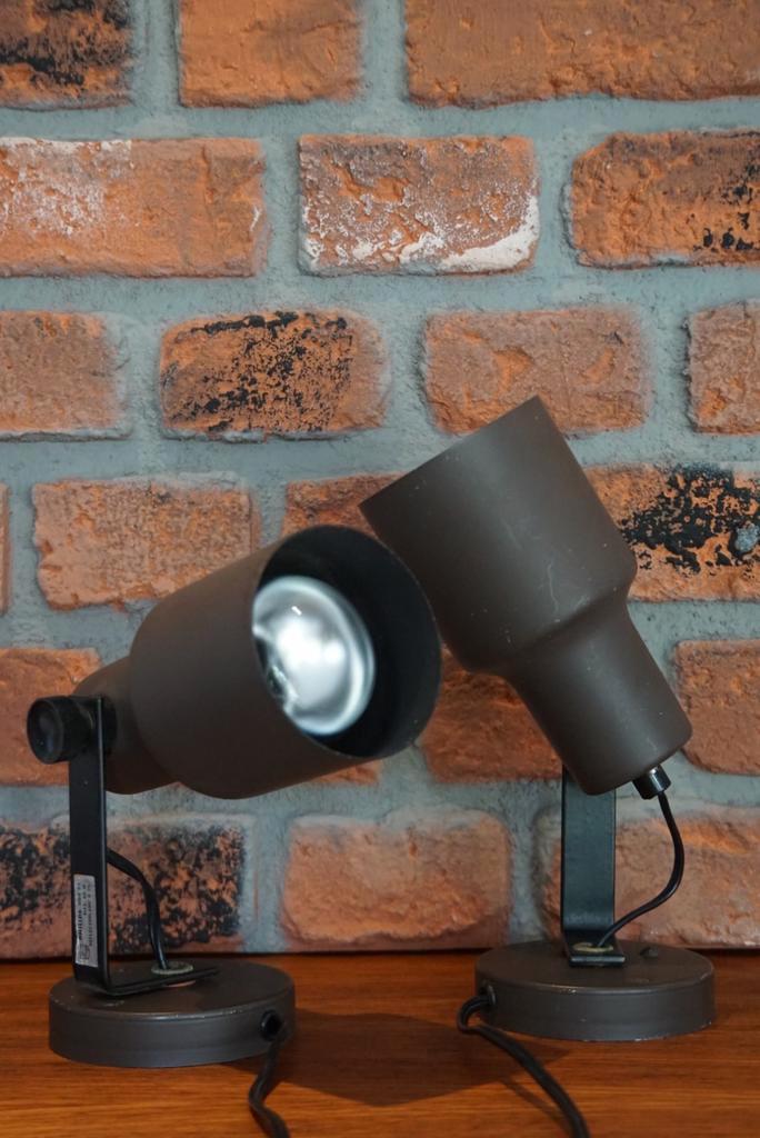Vintage retro spots bruin jaren 70, Huis en Inrichting, Lampen | Spots, Gebruikt, Plafondspot of Wandspot, Metaal of Aluminium