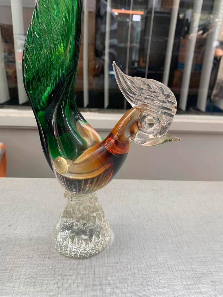 Kip leuke Murano Italië vogel of haan of fazant, Antiek en Kunst, Antiek | Glas en Kristal, Ophalen of Verzenden