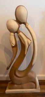 Handgemaakt houten abstracte beeld van suar-hout +/- 100cm, Ophalen