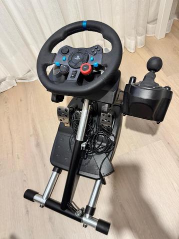 Logitech G29 Racestuur + Pedalen + Shifter +Wheelstand frame beschikbaar voor biedingen