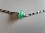 Trollbeads glaskraal blauw groene veer, Ophalen of Verzenden, Zo goed als nieuw, Glas of Kristal, Trollbeads