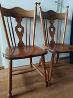 2 Houten Windsor Stoelen met Hart Rugleuning, Ophalen, Gebruikt, Twee, Bruin