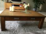 Mooie massief eiken salontafel met 2 lades, Ophalen, 100 tot 150 cm, Klassiek, Eikenhout