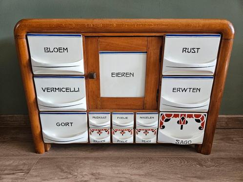 Antiek / vintage kruidenkastje/ voorraad kastje, Huis en Inrichting, Keuken | Keukenbenodigdheden, Gebruikt, Ophalen