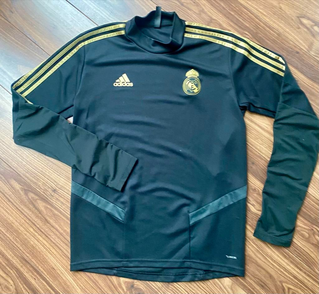 Adidas Real Madrid Trainingstrui Zwart Maat M, Kleding | Heren, Sportkleding, Ophalen of Verzenden, Zo goed als nieuw, Zwart