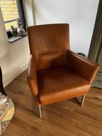 Leren fauteuil Da Vinci-kleur cognac, Huis en Inrichting, Fauteuils, Ophalen, Gebruikt, Minder dan 75 cm, Leer