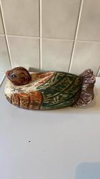 Lok eend  antiek hout handbeschilderd 30 bij 15 cm groot, Antiek en Kunst, Ophalen of Verzenden