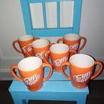 Cup a Soup oranje met dubbele oren set van 6 stuks, Huis en Inrichting, Keuken | Servies, Ophalen, Glas of Glazen, Gebruikt, Overige stijlen