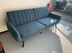 Blauwe Stoffen slaapbank - Tweepersoons, Ophalen, 150 tot 200 cm, Tweepersoons, 75 tot 100 cm