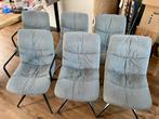 Gratis: 6x Grijze eetkamerstoelen met metalen poten, Ophalen, Zo goed als nieuw, Metaal, Vijf, Zes of meer stoelen
