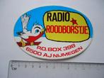 sticker oud Radio Roodborstje Nijmegen piraat piraten ether, Verzenden, Zo goed als nieuw, Bedrijf of Vereniging