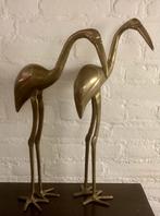 Set van 2  grote messing vintage Flamingo’s., Antiek en Kunst, Ophalen of Verzenden