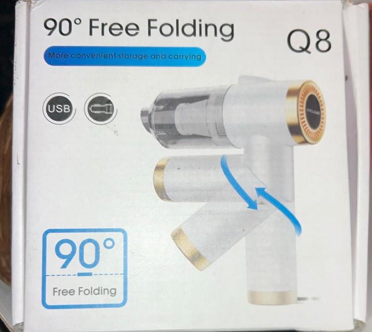 Nieuwe Mini Stofzuiger - Q8 - Opvouwbaar, Witgoed en Apparatuur, Stofzuigers, Nieuw, Kruimeldief, Minder dan 1200 watt, Reservoir