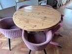 Houten Eettafel 123 rond, Huis en Inrichting, Tafels | Eettafels, Ophalen, Gebruikt, 100 tot 150 cm, Rond