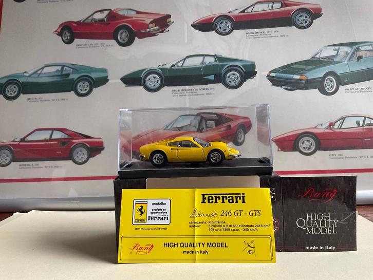 Bang Ferrari Dino GT-GTS 1967 Pininfarina mint/box/cert., Hobby en Vrije tijd, Modelauto's | 1:43, Zo goed als nieuw, Auto, Overige merken