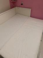 Ikea Hemnes bedbank + 2 Åfjäll matrassen & matraswig, Ophalen, Gebruikt, Wit, Tweepersoons