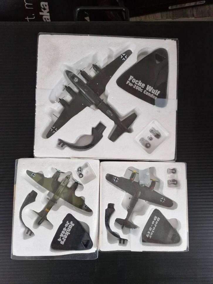 3 Duitse WW2 Vliegtuigen, Hobby en Vrije tijd, Modelbouw | Vliegtuigen en Helikopters, Nieuw, Vliegtuig, 1:72 tot 1:144, Overige merken