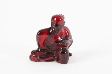 Chinees beeld snijwerk Cherry amber figuur Chinese sculptuur beschikbaar voor biedingen