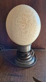 Unieke Lamp: Struisvogelei & Tinnen Voet, Gebruikt, Vintage, Ophalen of Verzenden, Minder dan 50 cm