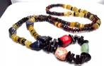LANG COLLIER, VERSCHILLENDE HALFEDELSTENEN, Sieraden, Tassen en Uiterlijk, Kettingen, Verzenden, Zo goed als nieuw, Steen of Mineraal