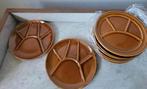 Vintage Fondueborden 1 x 4 stuks!, Ophalen of Verzenden, Zo goed als nieuw, Bord(en), Effen