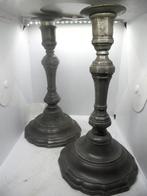 2 antiek tinnen kandelaars, Antiek en Kunst, Ophalen of Verzenden, Overige materialen