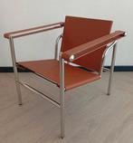 2x Le Corbusier Lc1 design Cognac repro stoel fauteuil bank, Ophalen, Kunststof, Minder dan 75 cm, Zo goed als nieuw