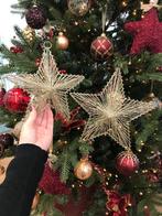 Kerstversiering 11 kerststerren glitters lichtgoud Decoris, Ophalen, Zo goed als nieuw