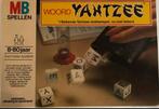Woord Yahtzee COMPLEET MB, Een of twee spelers, Ophalen of Verzenden, Zo goed als nieuw, MB Spellen
