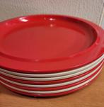 Mepal borden rode beige strepen Koen de Winter, Ophalen of Verzenden, Zo goed als nieuw