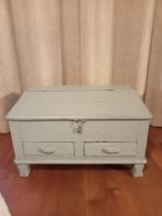 Antiek India Kastje/Kist - Vergrijsd Groen/Blauw, Ophalen, Gebruikt, Minder dan 50 cm, Minder dan 50 cm