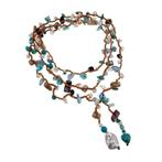 Multifunctionele Macramé Ketting Armband - Turquoisekleur, Overige materialen, Overige kleuren, Birgitta-Gracht 33, 6465 EL Kerkrade, Nederland