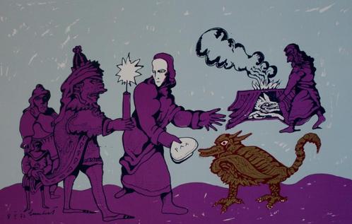 Lucebert - Zeefdruk: Pax - 1973, Antiek en Kunst, Kunst | Litho's en Zeefdrukken, Ophalen of Verzenden