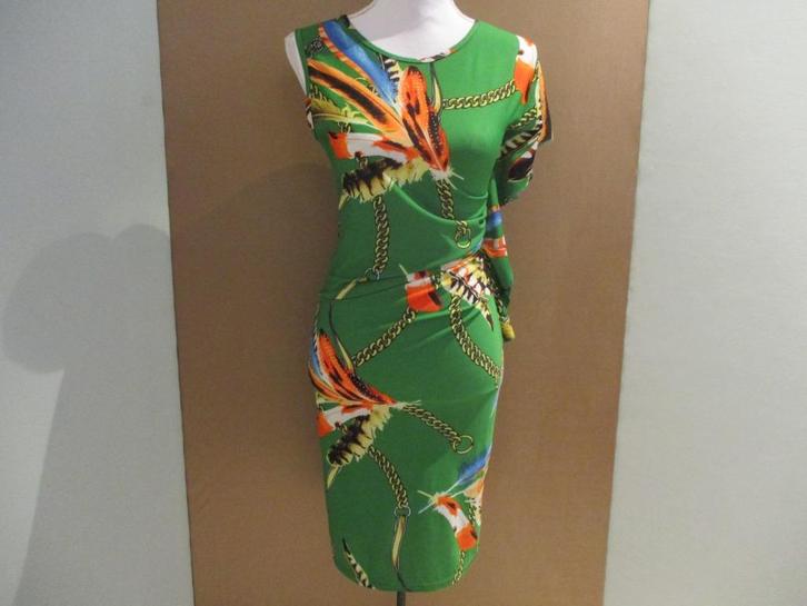 FLAMModes Paris jurk maat S, Kleding | Dames, Jurken, Zo goed als nieuw, Maat 36 (S), Groen, Onder de knie, Verzenden