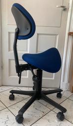 Ergonomische verstelbare zadelstoel op wielen, Ophalen, Gebruikt, Blauw