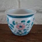 Vintage klein Chinees porselein bloempotje. H 8 cm. Ø 10 cm., Rond, Binnen, Ophalen of Verzenden, Zo goed als nieuw