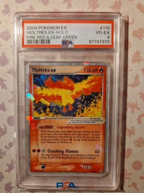Moltres EX Cracked ICE Holo Fire Red Leaf Green 115/112 PSA, Hobby en Vrije tijd, Verzamelkaartspellen | Pokémon, Zo goed als nieuw