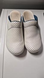 Sanita Klompen - Maat 41 - Wit met Blauwe Stippen, Kleding | Dames, Schoenen, Wit, Overige typen, Ophalen of Verzenden, Sanita