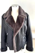 Mango leather look bruin jack medium nieuwstaat CHCS, Maat 38/40 (M), Mango, Bruin, Ophalen of Verzenden