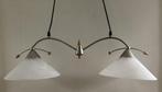 Eetkamer hanglamp 2-lichts, Ophalen of Verzenden, Zo goed als nieuw, Glas, 75 cm of meer
