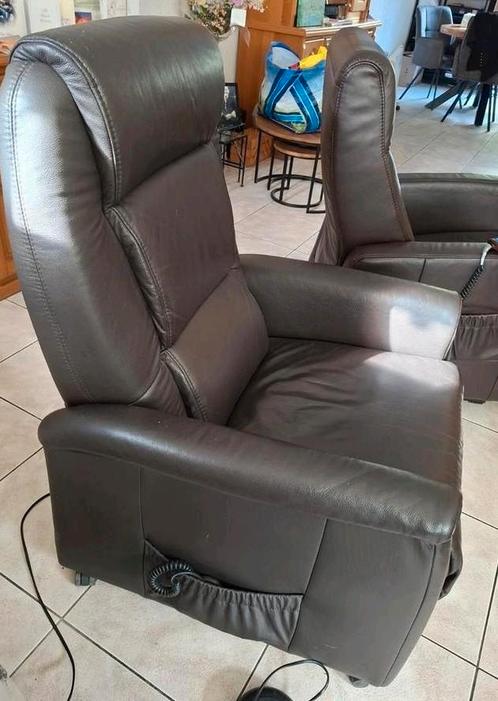 Leren Verstelbare relaxstoel, Huis en Inrichting, Fauteuils, Gebruikt, Leer, 75 tot 100 cm, 75 tot 100 cm, Ophalen