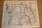 Antieke kaart - Equatoriaal Afrika - Circa 1900, Boeken, Atlassen en Landkaarten, Ophalen of Verzenden, 1800 tot 2000, Nederland