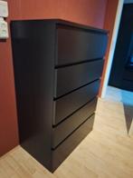 MALM Ladekast 6 lades, zwartbruin, 80x123 cm, Ophalen, 50 tot 100 cm, Zo goed als nieuw, 3 of 4 laden