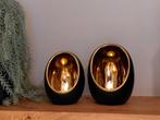 waxinelichthouders EGG Set Zwart/ Goud, Huis en Inrichting, Woonaccessoires | Kandelaars en Kaarsen, Ophalen, Overige materialen